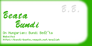 beata bundi business card